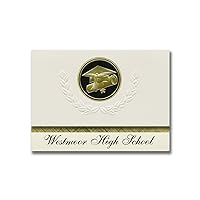 Westmoor High School (Daly City, CA) Graduation Announcements, Presidential style, Basic package of 25 Cap & Diploma Seal. Black & Gold.