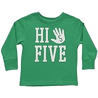 Threadrock Kids Hi Five 5th Birthday Toddler Long Sleeve T-Shirt