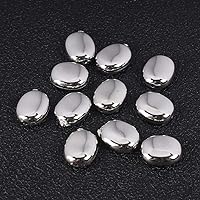 Adabus Rhodium Color Oval Design CCB (Not Metal) Plastic Bead Spacers DIY Bracelet Findings Loose Charms Beads for Jewelry Making - (Item Diameter: 6x8mm 100Pcs)