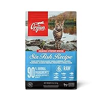ORIJEN Six Fish Dry Cat Food, Grain Free Cat Food for All Life Stages, With WholePrey Ingredients, 4lb