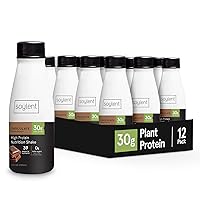 Soylent Chocolate High Protein Shake, 30g Complete Protein, Vegan, Dairy Free and 0g Sugar, Ready to Drink Protein Drinks, 11 Oz, 12 Pack