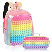 Pop Backpack for Girls School Bag with Pop Pencil Case School Backpack for Girls Set for Girls