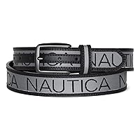 Nautica Men's Bold Fashion and Dress Leather Belt with Metal Buckle