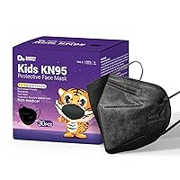 Kids KN95 Face Mask, Disposable Use 30pcs/box, 5-Layer Protective Face Mask for children, Black