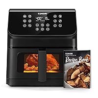 COSORI Clear Window Air Fryer, 6.5 Quart Large Compact Airfryer, 12 One-Touch Savable Custom Functions, Cookbooks and Online Recipes, Nonstick and Dishwasher-Safe