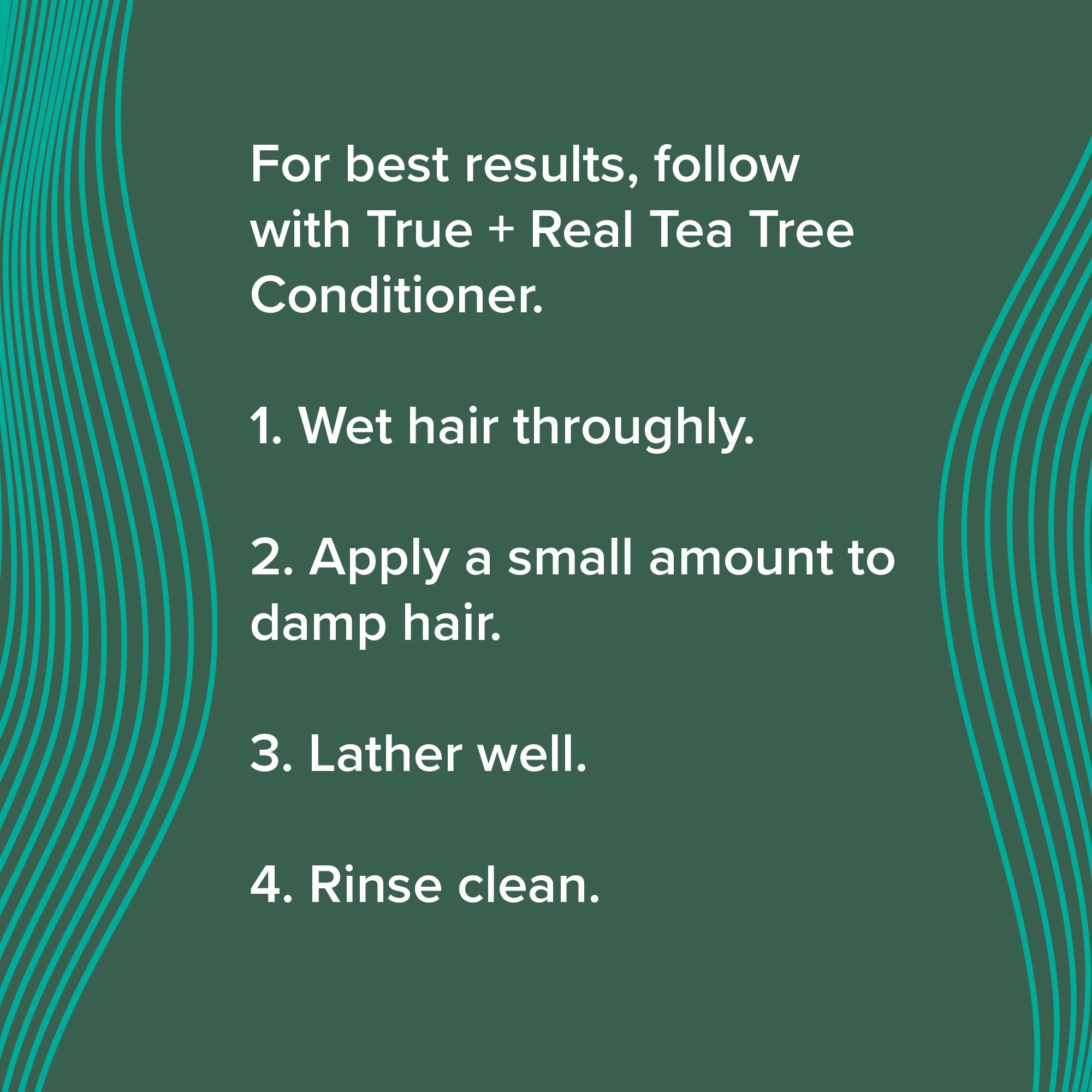 True+Real Tea Tree Shampoo, Invigorating Deep Clean Scalp Care, Refreshing Mint Scent, For All Hair Types, 10.14 oz