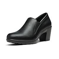 DREAM PAIRS Women's Low Chunky Block Heels Pumps Comfortable Slip-on Heeled Loafers Dress Work Shoes for Office Business