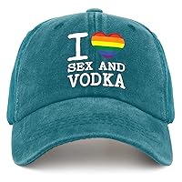 I Love Heart Sex and Vodka Hats for Men Golf Funny Trucker Unisex Black Mens Outdoor Hats Gift Hat Slogan Hat Women