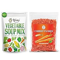 Yimi Freeze Dried Vegetables and Dehydrated Carrots, Pack Of 2,Veggies No.1 and Carrots