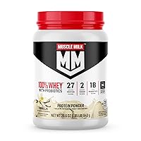 100% Whey With Probiotics Protein Powder, Vanilla, 1.85 Pound, 23 Servings, 27g Protein, 2g Sugar, 1B CFU Probiotics, Low in Fat, NSF Certified for Sport, Packaging May Vary