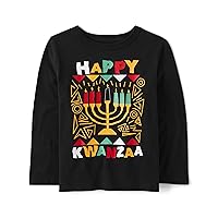 The Children's Place Baby Boys' and Toddler Long Sleeve Kwanza Graphic T-Shirt