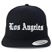 Trendy Apparel Shop Los Angeles City Old English Embroidered Flat Bill Snapback Cap
