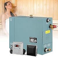 Dyna-Living Steam Shower Generator Kit System, 6KW Home Steam Bath Sauna Spa Generator, Steam Head + Self-draining System, LED Controller,for Suitable Space Heating 5-7m³