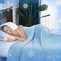 Ivellow Cooling Comforter Twin, Summer Cooling Blankets for Hot Sleepers Absorb Heat to Keep Cool Lightweight Breathable Cold Blankets Double Side Cooling Duvet Quilt for Bed Couch Blue