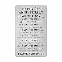 SOUSYOKYO 1 Year Anniversary Card Gifts for Girlfriends Boyfriend, First One 1st Wedding Anniversary Decorations Wallet Card for Him Her Husband Wife, Women Men Happy 1st Anniversary Decorations