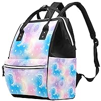 Sun Moon Stars Dream Blue Pink Diaper Bag Travel Mom Bags Nappy Backpack Large Capacity for Baby Care