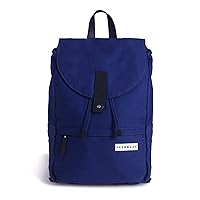 Hagen Backpack - 20 L Organic Cotton Italian Leather 16” Inch Laptop Bag For Men and Women (Midnight Blue)