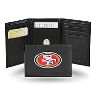 Rico Industries NFL Embroidered Genuine Leather Tri-fold Wallet 3.25