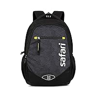 Safari Tribe Large Laptop Backpack with 3 Compartments, Water Resistant Fabric, Black, L, Classic