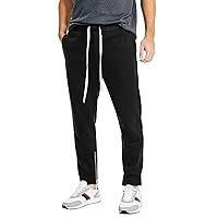 Hat and Beyond Mens Premium Track Jersey Pants with Ankle Zipper Slim Athletic Fit Sweatpants