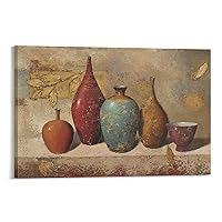 African Wall Art Fall Ceramic Pot Still Life Contemporary Wall Art Canvas Wall Art Picture Modern Office Family Bedroom Living Room Decor Aesthetic Gift 24x36inch(60x90cm)