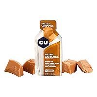 GU Energy Original Sports Nutrition Energy Gel, Vegan, Gluten-Free, Kosher, and Dairy-Free On-the-Go Energy for Any Workout, 24-Count, Salted Caramel