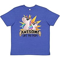 inktastic Awesome Like My Mom Cute Unicorn Family in Sunglasses Youth T-Shirt