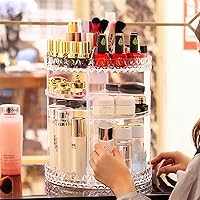 Box Rotary Makeup Organizer Storage Box Cosmetics Acrylic Makeup Brush Holder Lipstick Display Cases Large Capacity Adjustable (Size : B 23x34cm)
