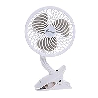 Dreambaby Caged Deluxe EZY-Fit Clip-on Fan - with Flexible Neck for Adjustable Air Flow - Perfect for Strollers, Cribs, Wheelchairs, Beach, Camping & Pool - White - 1 Pack