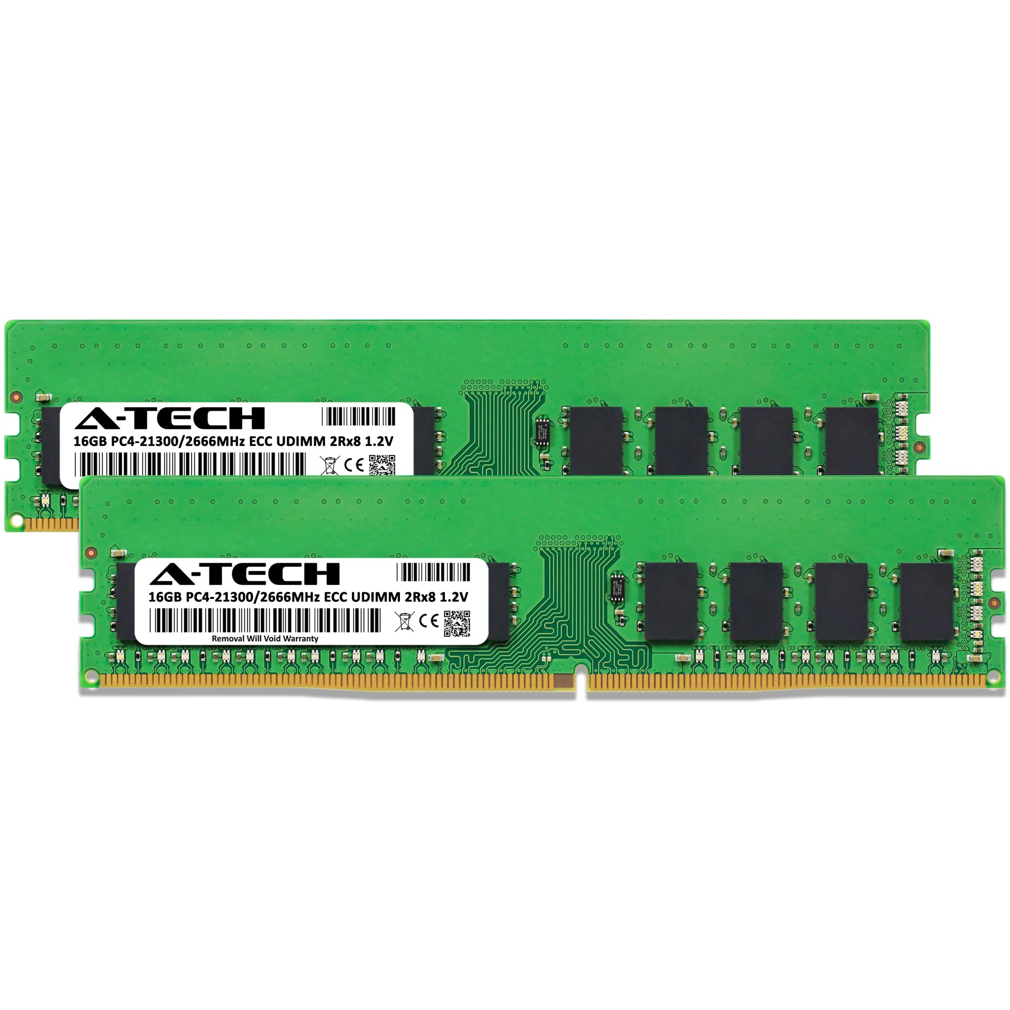 A-Tech 32GB Kit (2x16GB) RAM for Dell PowerEdge R250, R330 XL, R350, T140, T150, T30, T340, T350 | DDR4 2666MHz PC4-21300 ECC UDIMM 2Rx8 ECC Unbuffered Server Memory Upgrade