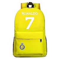 Lightweight Daypack Cristiano Ronaldo Canvas Bookbag-AI Nassr FC Wear Resistant Backpack for Travel, Yellow