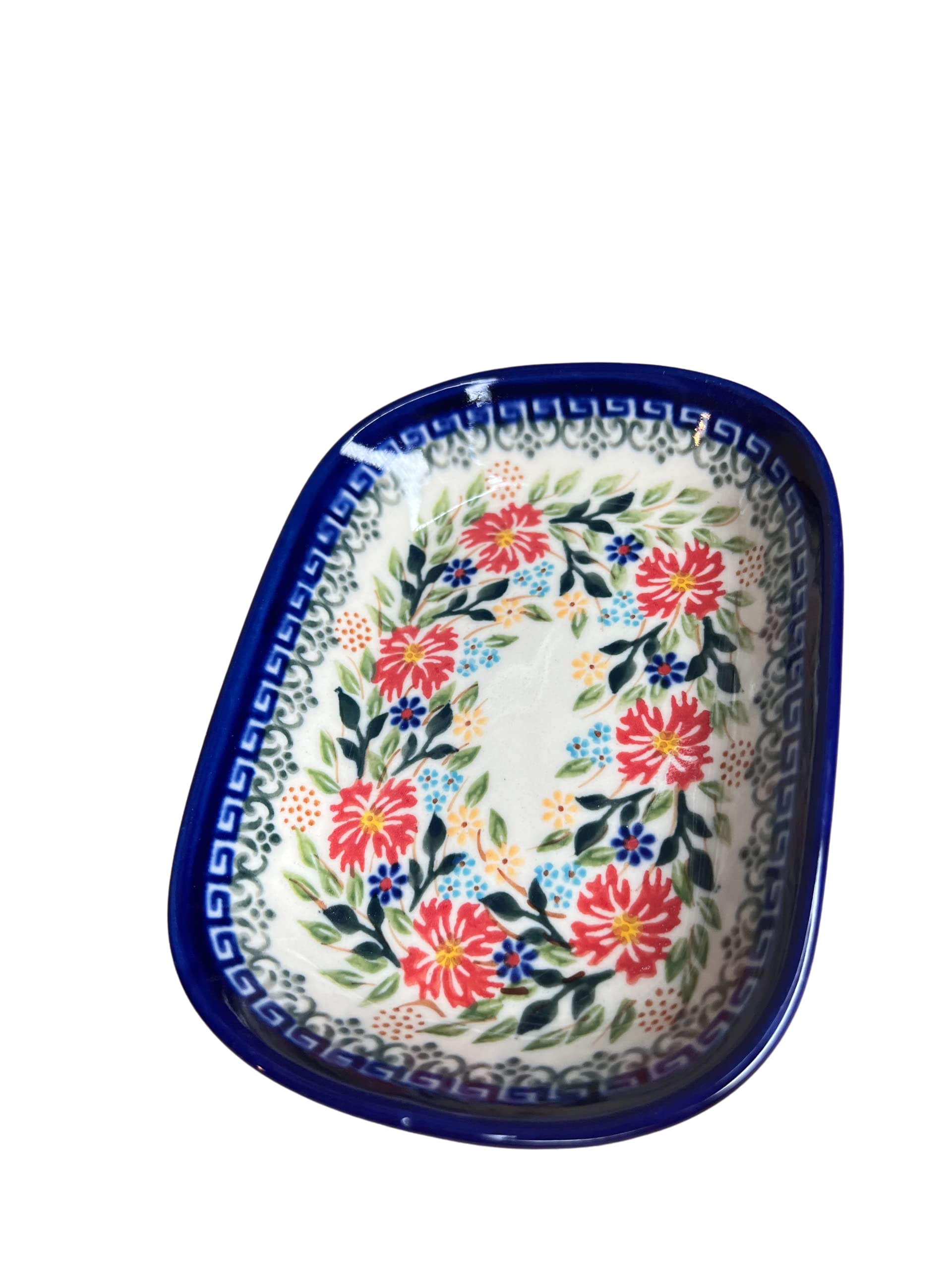 Polish Pottery Butter Platter/Large Soap Dish- Ceramika Kalich Cornflower