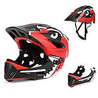 Lixada Kids Bike Helmet Adjustable Detachable Full Face Helmet for Cycling Helmet for Children Bicycle, Skateboard, Scooter, Protective Gear (20.5-22 Inches)