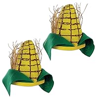 Beistle Unisex Plush Corn Cob Hats, 2 Pieces – Farm Party Supplies, Halloween Costume Dress Up, Harvest Themed Festivals, Novelty Food Caps, Photo Booth Props