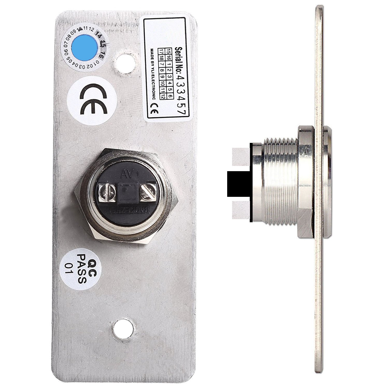 UHPPOTE Momentary Push to Exit Button Switch NO/COM Output Stainless Steel Panel for Access Control Hollow Door
