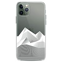 TPU Case Compatible with Apple iPhone 11 Pro 2019 Model New Back Cover 5.8 inch White Geometric Mount Soft Print Clear Abstract Mountains Teen Graphic Design Slim fit Cute Flexible Silicone Man