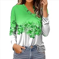 Sexy Floral Shirts for Women Plus Size Irregular Button Tunic Tops Fashion V Neck Graphic Tees Long Sleeve Blouse