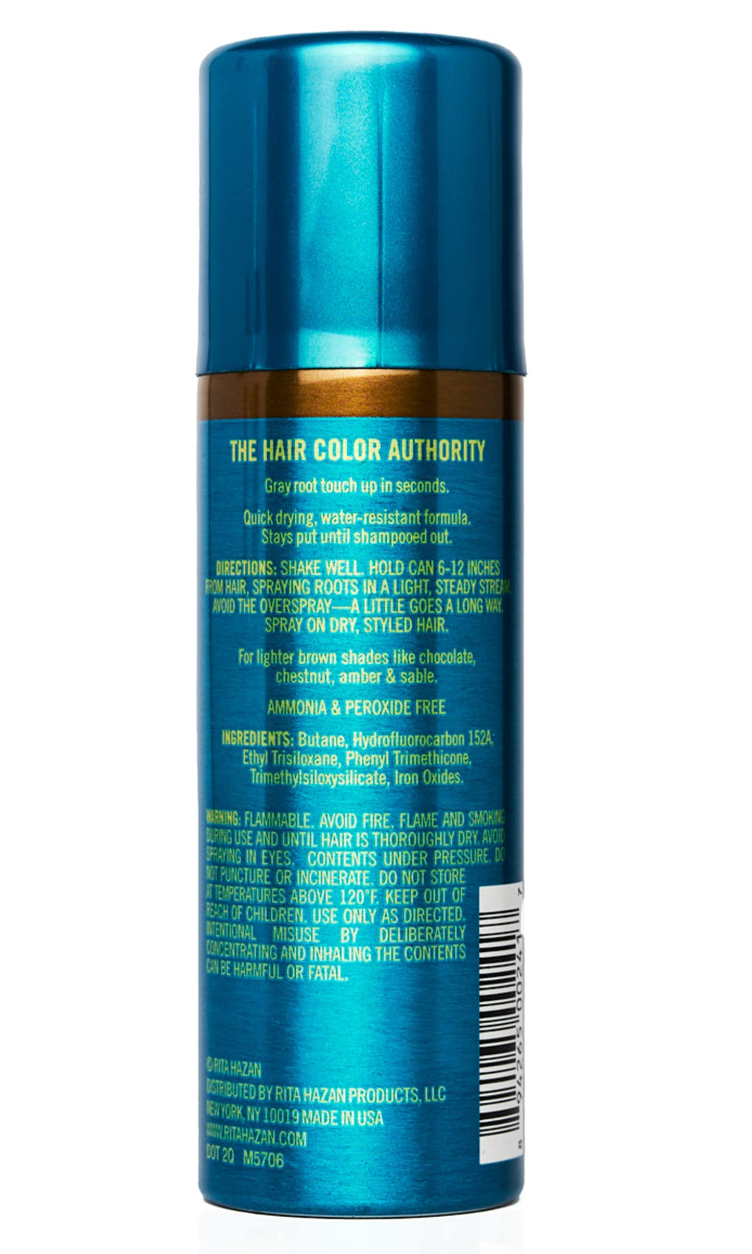 Rita Hazan Root Concealer Touch Up Spray - Instant Spray To Cover Up Roots - Quick Drying, Water-Resistant Formula - Temporary Hair Color Spray for Gray Roots - 2 oz. Root Spray
