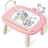 Magnetic Drawing Board, Toddler Girl Toys for 1-2 Year Old, Doodle Board Pad Learning and Educational Kids Toys for 1 2 3 Year Old Baby Girl Birthday Christmas Gift Travel Activities - Pink