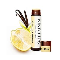Kind Lips Lip Balm - Nourishing & Moisturizing Lip Care for Dry Lips Made from Shea Butter, Beeswax with Vitamin E | Vanilla Lemon Flavor | 0.15 Ounce (Single Tube)