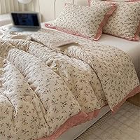 Double Yarn Small Floral Soybean Air Conditioning Comforter Heating Comforter Lace Summer Cooler