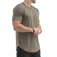 Sixlab Round Tech Men's Muscle T-Shirt, Basic Gym Sports Fitness T-Shirt