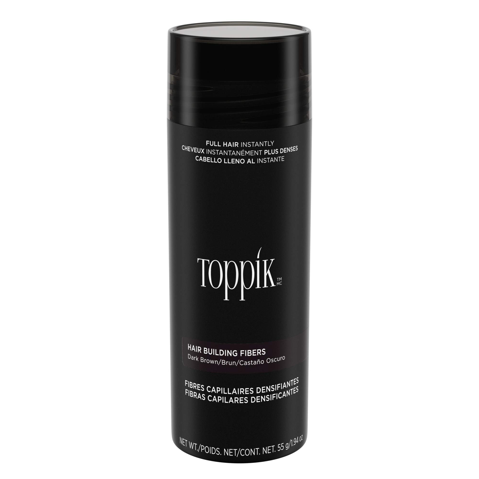Toppik Hair Building Fibers, White, 55g | Fill In Fine or Thinning Hair | Instantly Thicker, Fuller Looking Hair | 9 Shades for Men Women