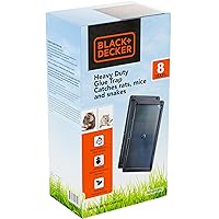 BLACK+DECKER Mouse Trap & Mouse Traps Indoor for Home- Heavy- Duty Rat Trap- Sticky Snake Trap- 8 Pre-Baited Glue Traps for Rodents, Insects, Spiders & Other Vermin