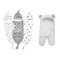 Jam Naturals- Organic Newborn Gift Set, Original Tie Bottom Adjustable Velcro Swaddle and Hat Set and Plush Cute Bear Swaddle Wrap- Gender Neutral Baby Blanket, Organic Cotton, 0-3m, Grey