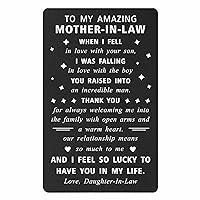 Mother In Law Wedding Gift from Bride, Mother of the Groom Gifts from Bride, Mother In Law Gifts from Daughter In Law, Metal Wallet Card
