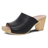 Dansko Tandi Peep Toe Sandal for Women - Soft Leather Treated with Scotchgard for Stain Resistance - Cushioned, Contoured Footbed for All-Day Comfort