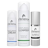 Vibriance Skincare Bundle | Super C All-in-One Serum, Ultra-Gentle Moisturizing Cleanser, Light-weight Moisturizing Cream | Heal, Hydrate, Protect & Rejuvenate