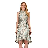 Adrianna Papell Women's Halter Jacquard Dress