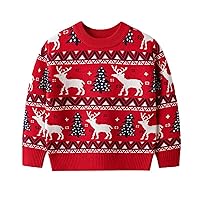 Toddler Boys Girls Sweaters Autumn/Winter Christmas Printed Knitwear Christmas Indoor/Outdoor 12 Month Zip up